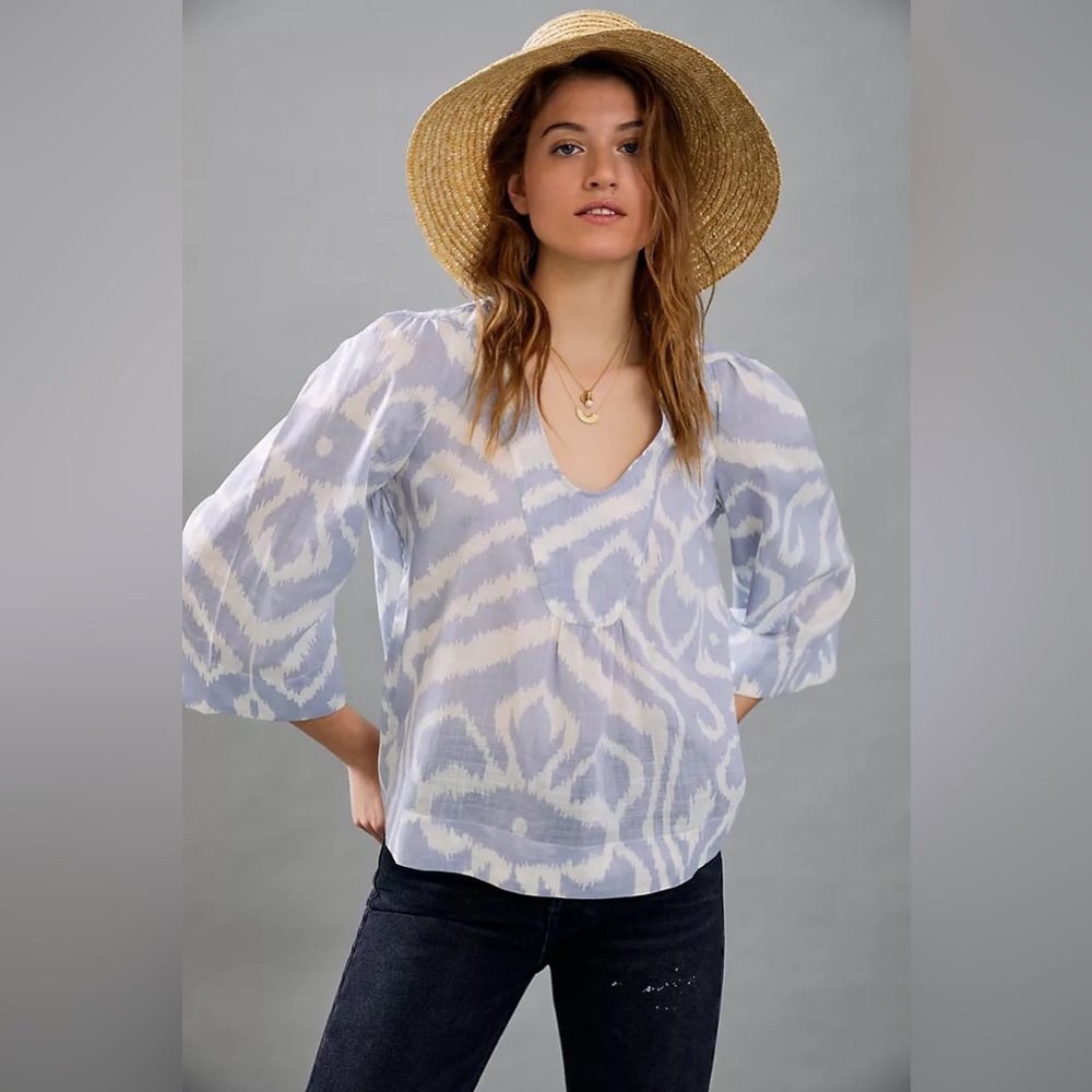 Anthropologie Laverne Cotton Ikat Blouse